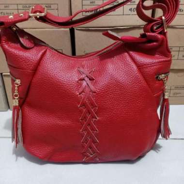 VERISH TAS KULIT WANITA TERLARIS MODEL ANYAM TAS KULIT GARUT KULIT SAPI ASLI TAS PAPIRUT M Merah