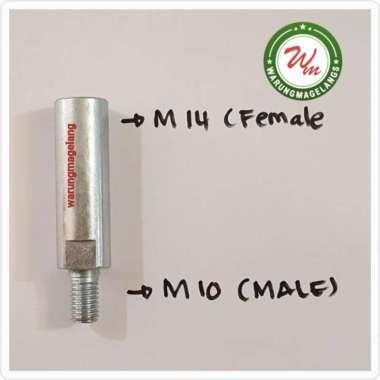 Adapter konektor Mesin poles m14 female ke m10 male pad berperkat