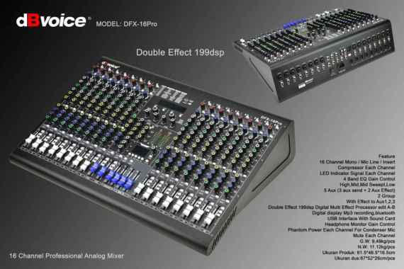 Mixer dBvoice DFX 16 PRO DFX 16 PRO - Mixer 16 Channel dBVoice