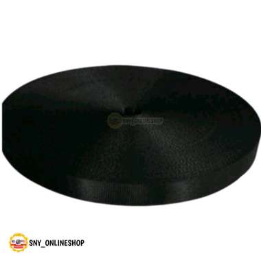 1 Roll Tali Lanyard Nylon Nilon 2cm ID Card Bahan Tali ID Card 2cm Hitam