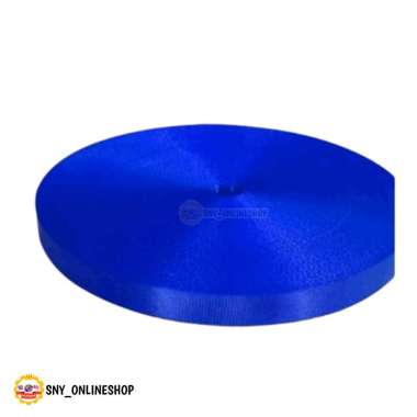 1 Roll Tali Lanyard Nylon Nilon 2cm ID Card Bahan Tali ID Card 2cm Biru
