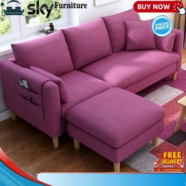 GRATIS ONGKIR JABODETABEK! Sofa L Retro - Sofa Minimalis - Sofa Empuk Ungu