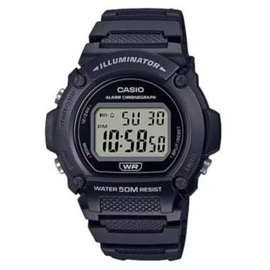 CASIO W-219HJam Tangan Pria Digital Rubber W219H Hitam