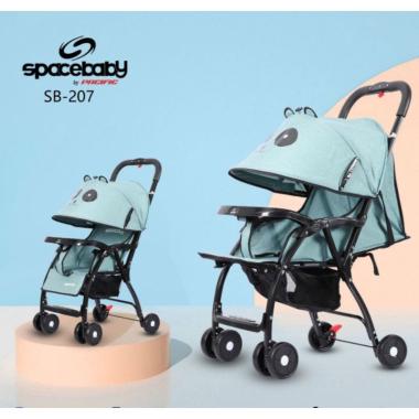 [TERMURAH BAMS ✨] Stroller Bayi Dorongan Anak Spacebaby SB 207 SB 207 Hijau