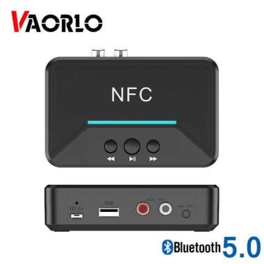 Audio Bluetooth 5.0 Receiver NFC Stereo Car Kit Speaker - BT200 Hitam