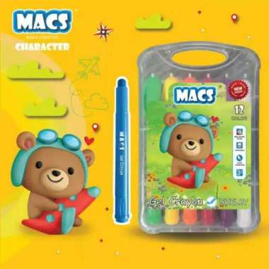 Macs Gel Crayon 12 Warna Washable Multicolor