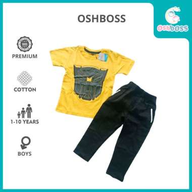 OshBoss - Setelan Anak Kombinasi / Set Baju Anak Kaos dan Celana Unisex Cowok/Cewek Usia 1- 8 Tahun bisa COD BAG 2-3 tahun ROCCET