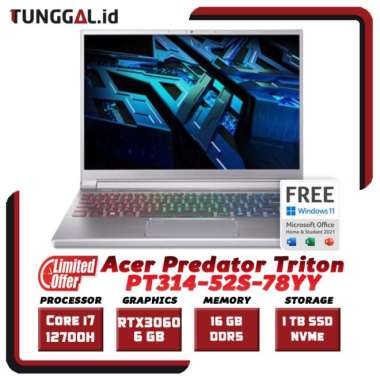 ACER Predator Triton 300s INTEL i7 12700H RTX 3060 14.0 165Hz 1TB W11