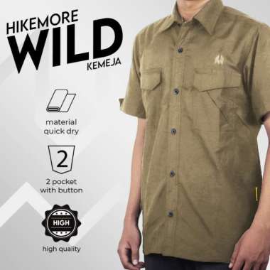 Kemeja Pendek PDL Outdoor Pria Hikemore Wild Quick Dry L Black