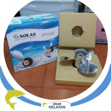 Propeller Atau Baling Kipas Solas Untuk Yamaha 15 Pk Ukuran 9In Multicolor