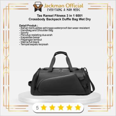 REYEE Tas Ransel Fitness 3 in 1 6001 Crossbody Backpack Duffle Bag Wet Dry