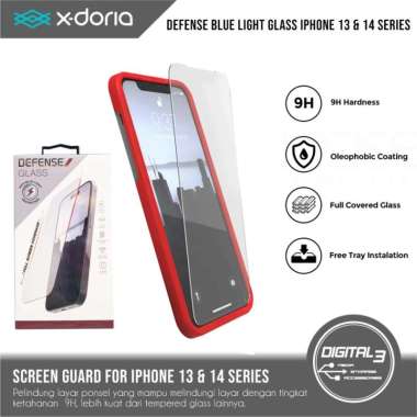 X-Doria Defense Blue Light Tempered Glass Iphone 13 14 PLUS PRO MAX 14 PROMAX