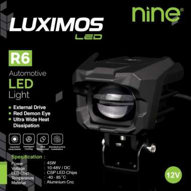 LAMPU TEMBAK SOROT LASER LED SPOT SHL 9NINE LUXIMOS R6 45 WATT EXTREME BRIGHT 2 WARNA