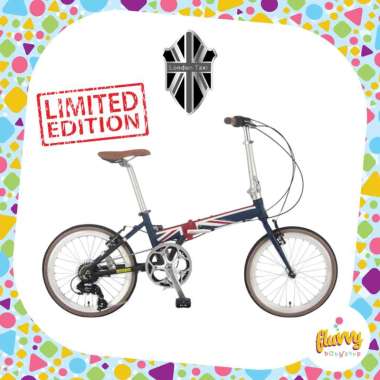 Sepeda Lipat London Taxi 20 inch Alloy | Folding Bike FDB 207 AL (Flag Navy) Limited Edition