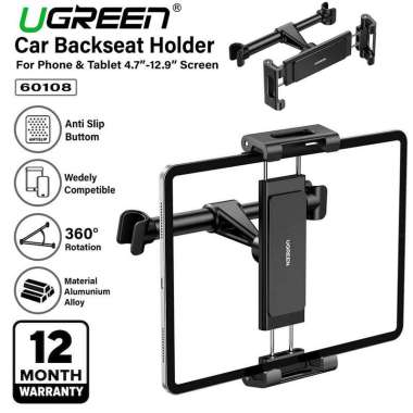 Ugreen 60108 Backseat Car Phone Holder - Dudukan Mobil Headrest HP Tab