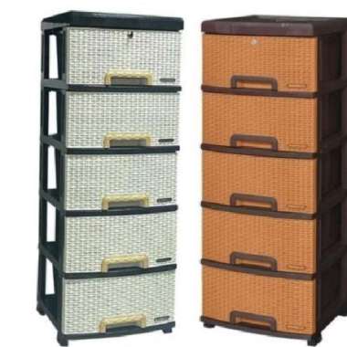 LEMARI PLASTIK NAPOLY Rotan 5 Susun SRS–5 AK1 -