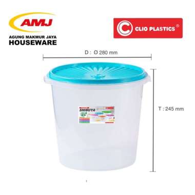 TOPLES MAKANAN / TOPLES BULAT PLASTIK 10 LITER CLIO