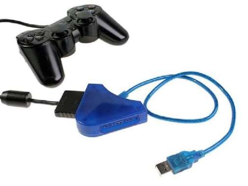 Konverter Adapter Stick Playstation ke USB, Stik Gamepad PS2 to USB