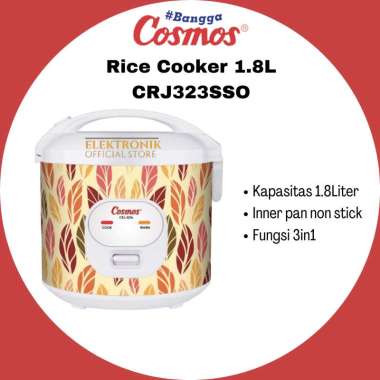 COSMOS RICE COOKER 1.8 LITER CRJ323 CRJ-323S SSO - ORANGE -