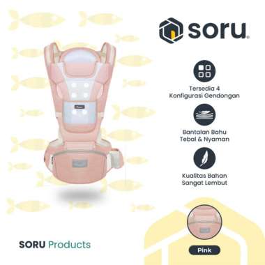 ZS AIXINTU Gendongan Bayi Hip Seat Baby Carrier Premium 4 in 1 Ergonomis - Light Blue Pink
