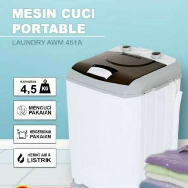 ZS Mesin Cuci Mini Portable ARASHI AWM 451A - 4.5 Kg - Mesin Cuci Kecil - 451 Merk Mito