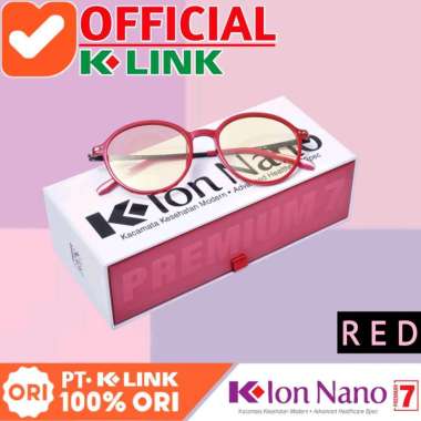 K ION NANO PREMIUM 7 ORIGINAL K LINK FRAME KACAMATA TERAPI DAN KESEHATAN MATA RED