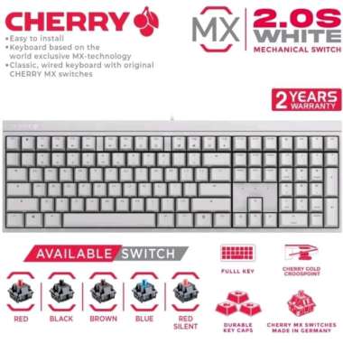 CHERRY MX 2.0S NBL Mechanical Gaming Keyboard MX2.0S NBL Red Silent