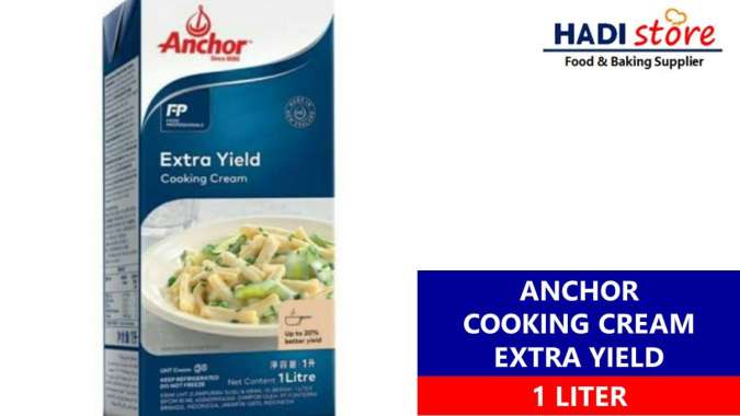 Anchor Cooking Cream Extra Yield - 1 Liter Anchor Extra Yield dibuat dari 100% susu dari pasturisasi