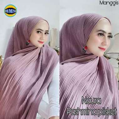 Kerudung Pashmina Full Plisket Ceruty Babydoll Premium LAVENDER