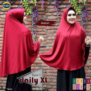 Alsyahra Exclusive Khimar Jumbo polos terbaru / kerudung hijab MAROON