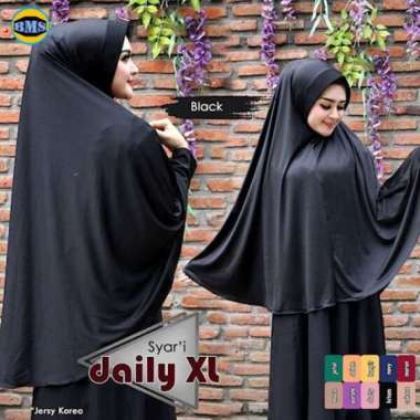 Alsyahra Exclusive Khimar Jumbo polos terbaru / kerudung hijab HITAM