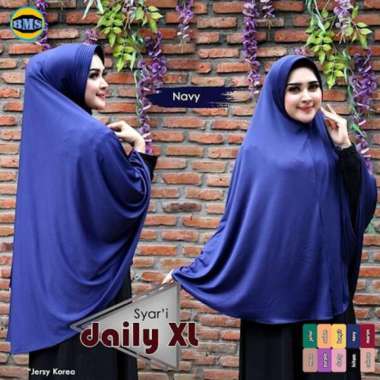 Alsyahra Exclusive Khimar Jumbo polos terbaru / kerudung hijab NAVY