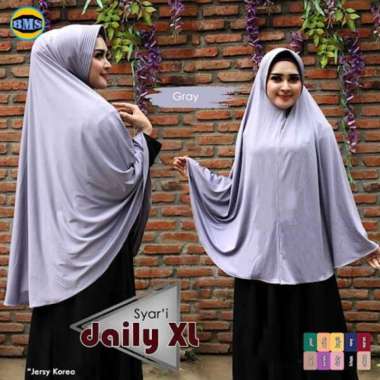 Alsyahra Exclusive Khimar Jumbo polos terbaru / kerudung hijab ABU