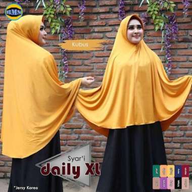 Alsyahra Exclusive Khimar Jumbo polos terbaru / kerudung hijab KUNYIT