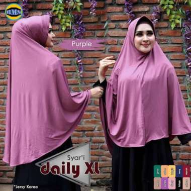 Alsyahra Exclusive Khimar Jumbo polos terbaru / kerudung hijab PURPLE