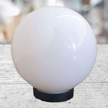 Kap Lampu taman outdoor bulat putih/ prismatik meval 8 inch 20 cm