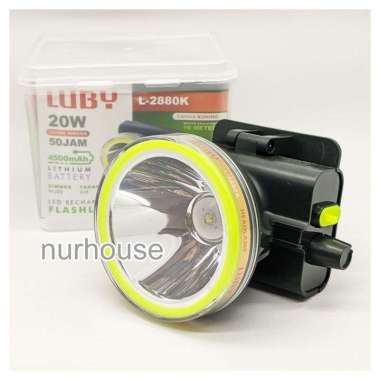 SENTER KEPALA LUBY L- 2888 20 WATT BATERAI 8000MAH tahan 50 jam 2880 kuning