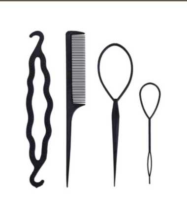 alat styling sanggul rambut sisir isi 4