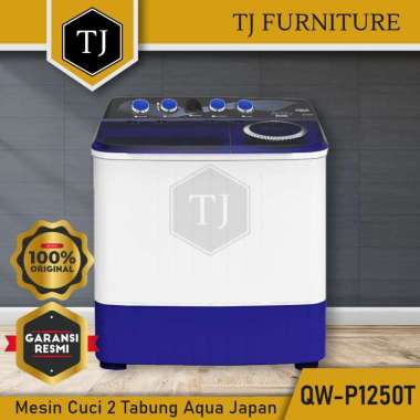 AQUA Mesin Cuci 2 Tabung Twin Tube Pengering Baju Kapasitas 12 kg QW-P1250T QW P1250T QWP1250T