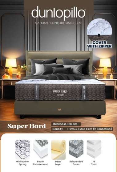 Springbed / Kasur / Tempat Tidur Super Hard Dunlopillo MATRAS 120 x 200