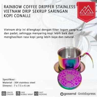 Rainbow Coffee Dripper Stainless Vietnam Drip Sekrup Saringan Kopi