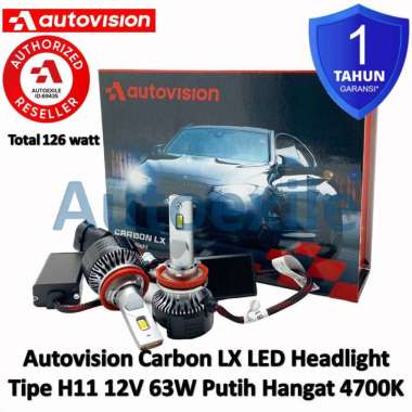 Autovision Carbon LX LED Headlight H11 12V Putih Hangat 4700K Warm White Lampu Depan Mobil Low Beam
