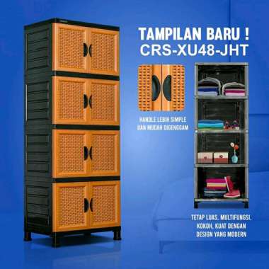 napolly lemari plastik crs xu48 jht / lemari plastik napolly 4 susun motif rotan