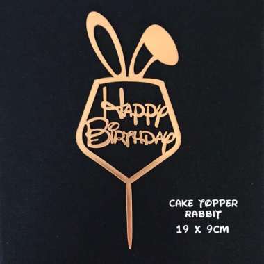 Birthday Cake Topper Acrylic Chinese English RABBIT