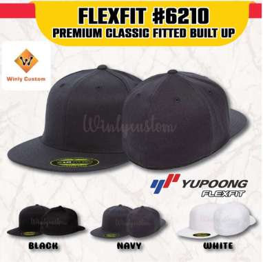 TOPI FLEXFIT YUPOONG 6210 BUILT UP PREMIUM CLASSIC FITTED ORI 100% NEW