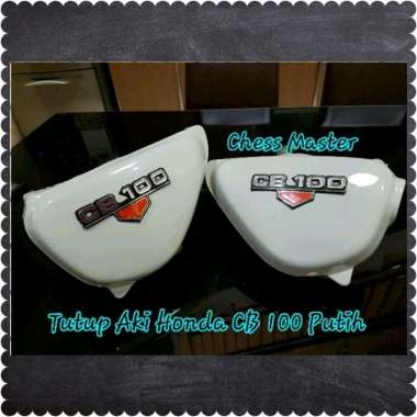 Box Aki Honda CB 100 Putih Sepasang Plus Emblemnya