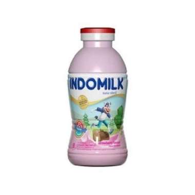 Susu UHT Indomilk Botol 180ml Stroberi