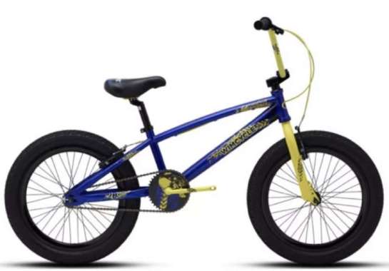 SEPEDA BMX WIMCYCLE THRASHER 20 INCH BLUE YELLOW