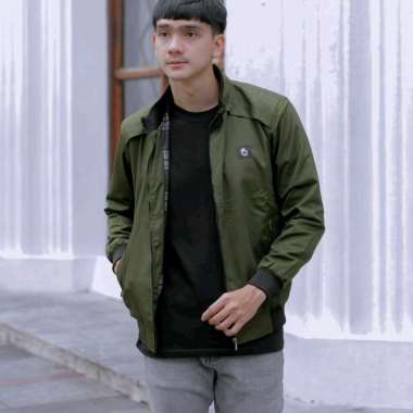 Jaket Bomber Kanvas Japan Drill Hijau Army L