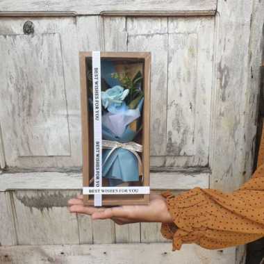 Mini Bouquet Box Flower Karangan Bunga Biru